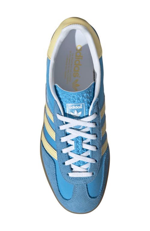 Shop Adidas Originals Adidas Gazelle Indoor Sneaker In Blue Burst/yellow/white