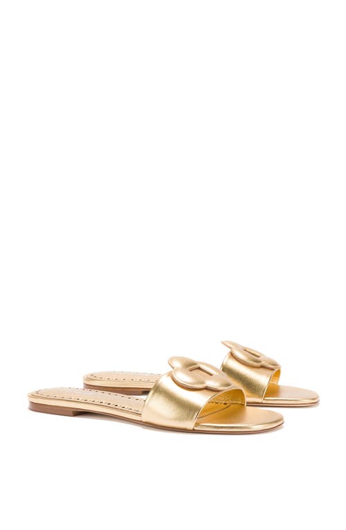 Shop Larroude Larroudé Flora Flat In Gold