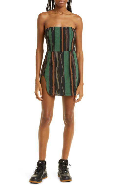 BY.DYLN Hansen Stripe Strapless Cotton Blend Dress in Multi