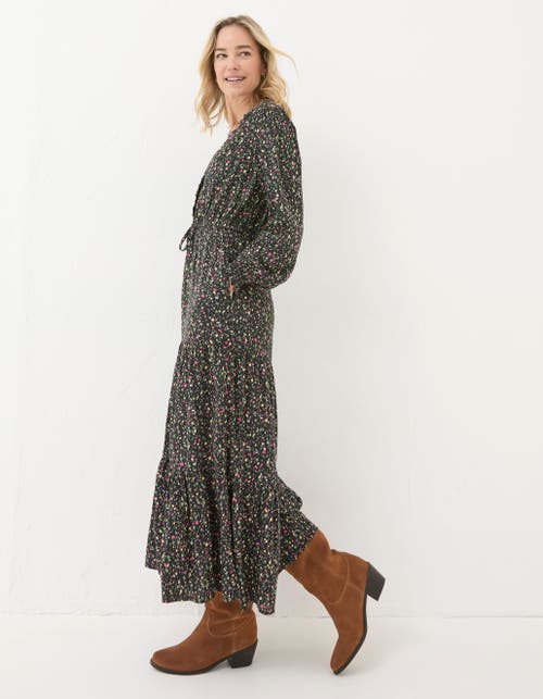 Shop Fatface Dahlia Ditsy Marks Maxi Dress In Black