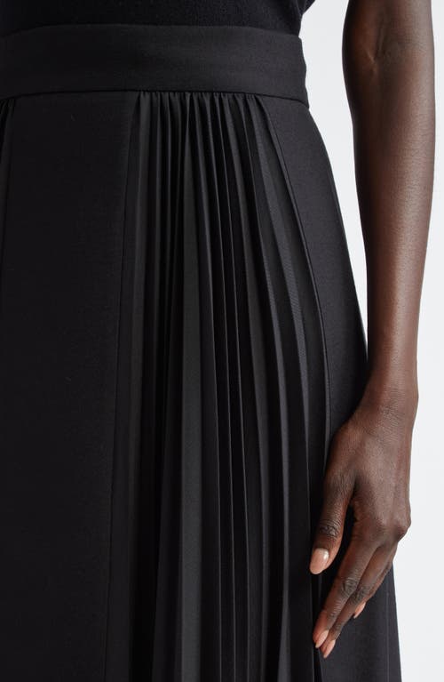 Shop Akris Punto Sunray Pleat Inset Midi Skirt In Black