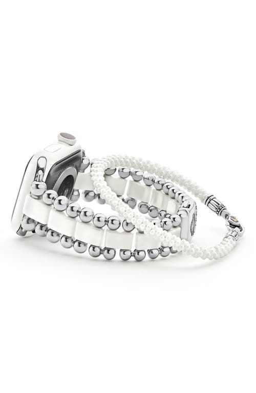 Smart Caviar Apple Watch Watchband & Bracelet Set in White/Silver