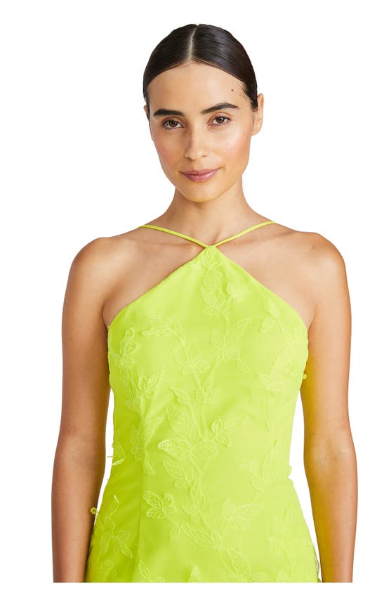 ml Monique Lhuillier Kayla Tulle Midi Dress In Citron
