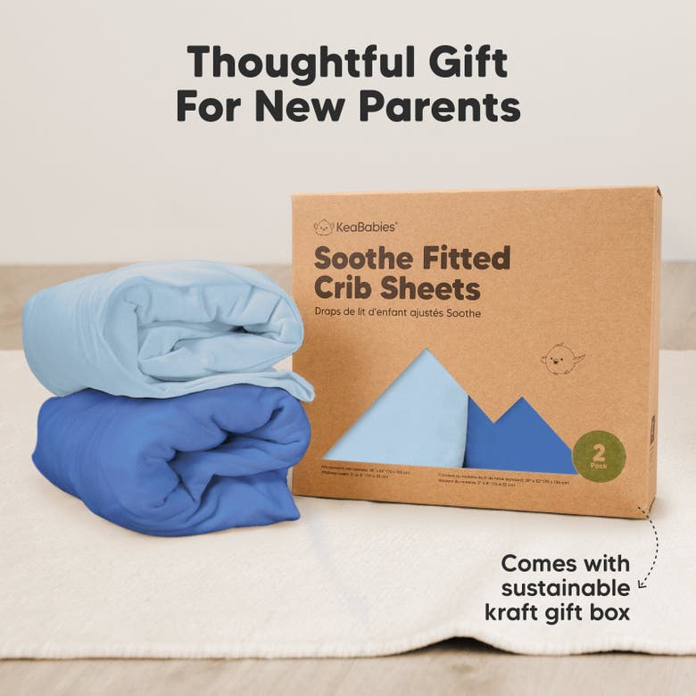 Keababies Soothe Fitted Crib Sheet In Cornflower