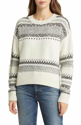 Lucky Brand Crochet Yoke Cotton Sweatshirt