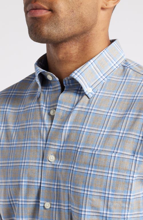 Shop Johnnie-o Scotty Plaid Performance Button-down Shirt In Navy