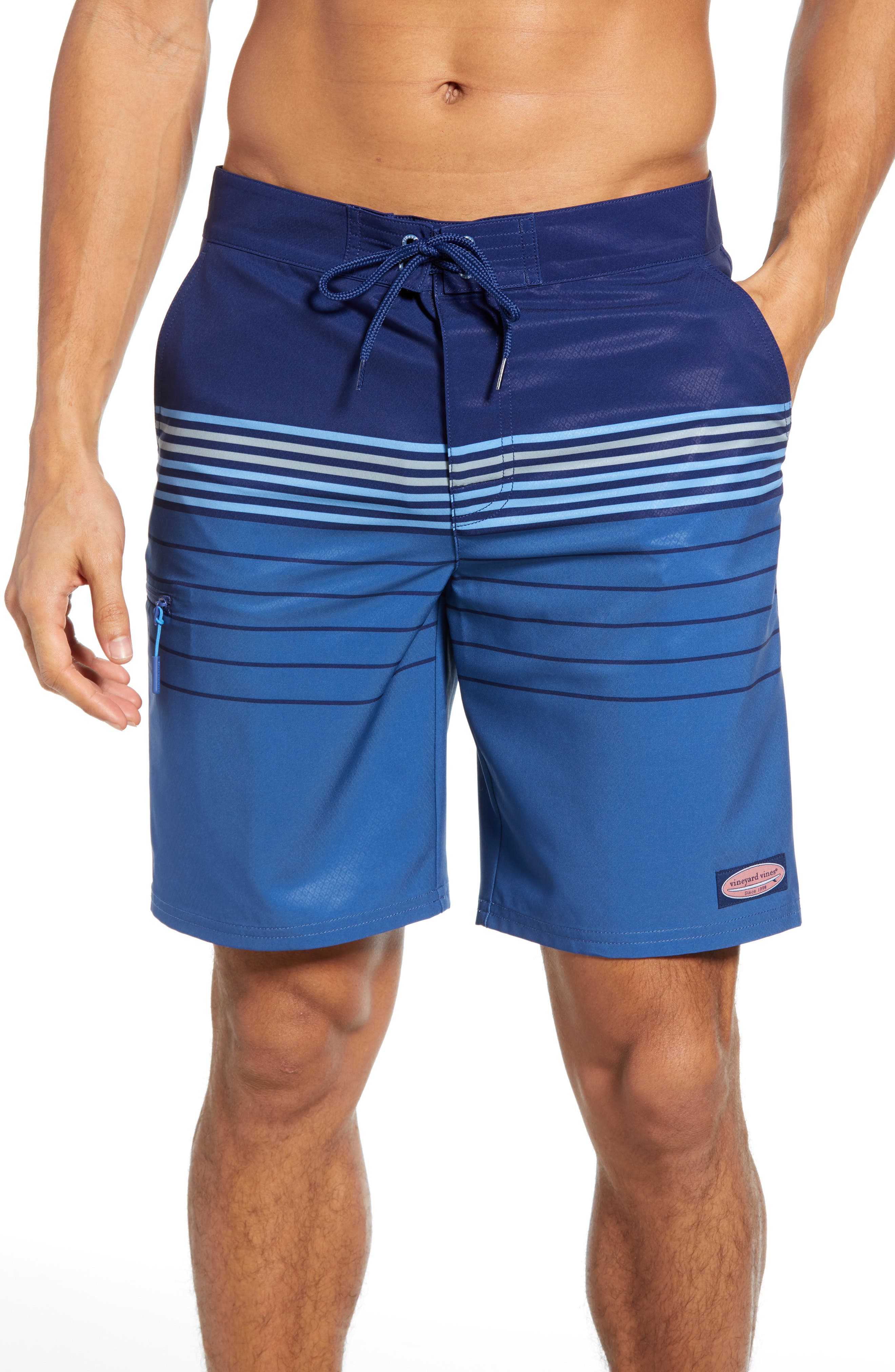 Vineyard Vines Stripe Stretch Board Shorts, Blue