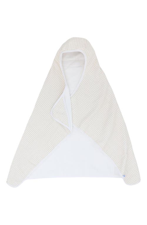 Little Unicorn Cotton Muslin & Terry Hooded Towel In Tan Gingham