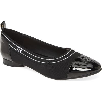 Taryn Rose Pamela Cap Toe Skimmer Flat, Black