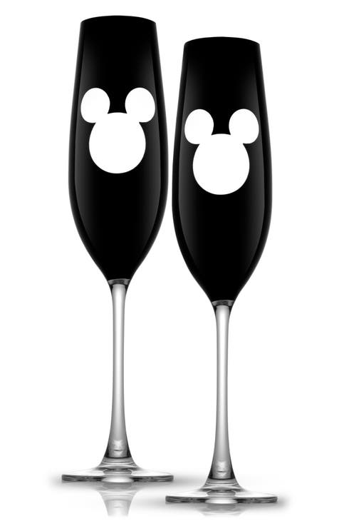 Jerry Leigh Disney Mickey & Minnie Mouse His & Hers Wine Glasses