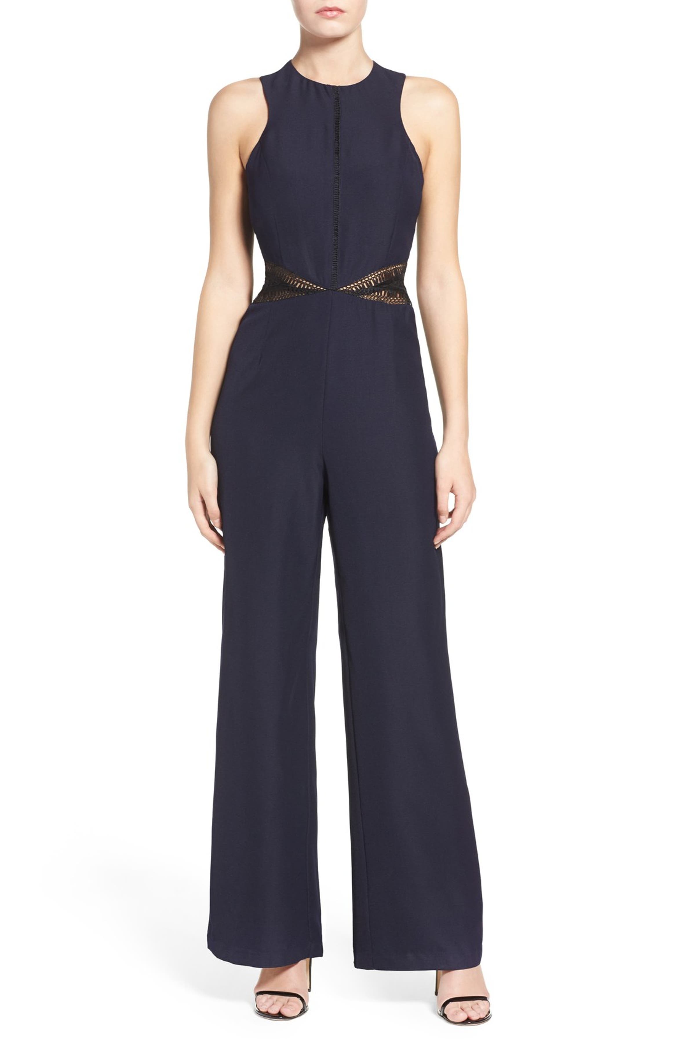 Adelyn Rae Lace Inset Jumpsuit | Nordstrom