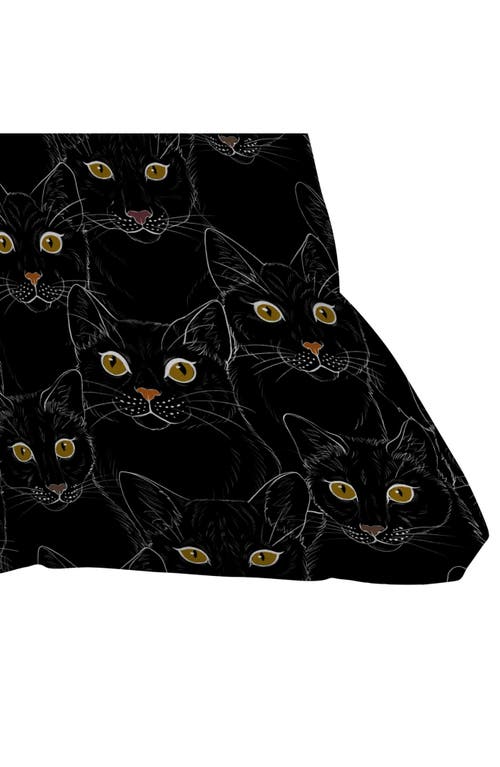 Deny Designs Poesie Garden Throw Pillow In Black Cat