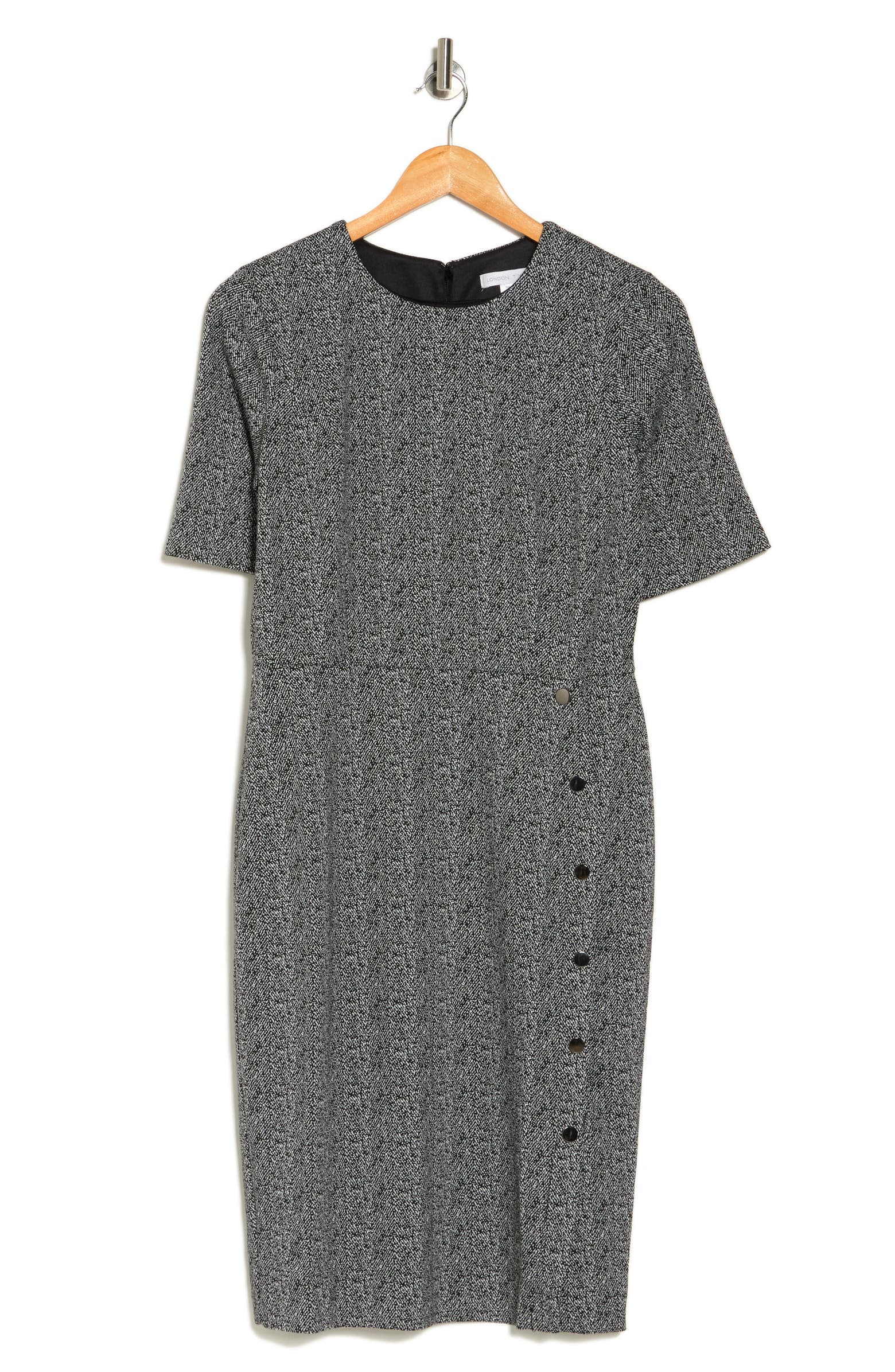 London Times Short Sleeve Button Sheath Dress | Nordstromrack
