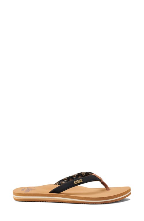 Reef Cushion Sands Flip Flop In Black/tan