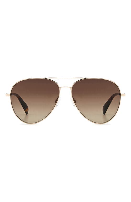 Rag & Bone 59mm Aviator Sunglasses In Gold Havana/brown Gradient