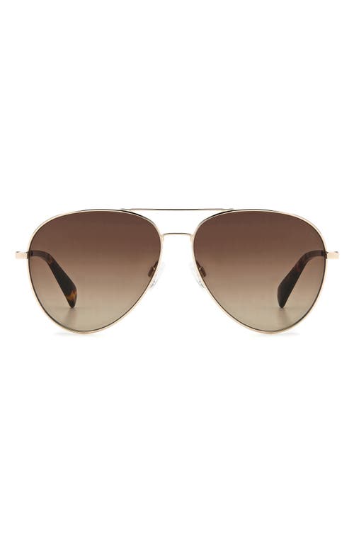 Rag & Bone 59mm Aviator Sunglasses In Gold Havana/brown Gradient