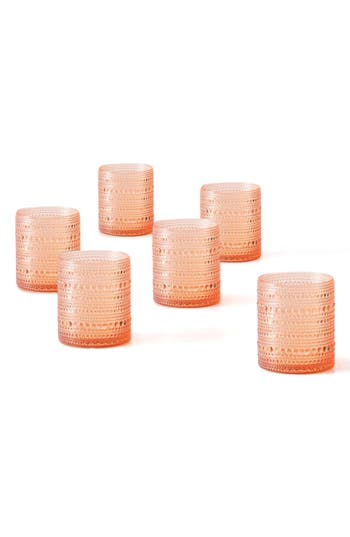 Fortessa Set Of 4 Orbetto Jupiter Glasses In Coral