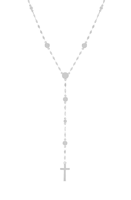 Shop Lana Cross Disc Lariat Necklace In White Gold