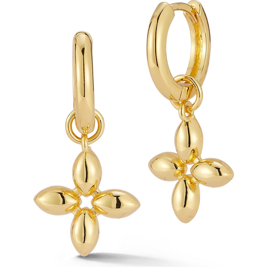 Sphera Milano Clover Huggie Hoop Earrings In Gold