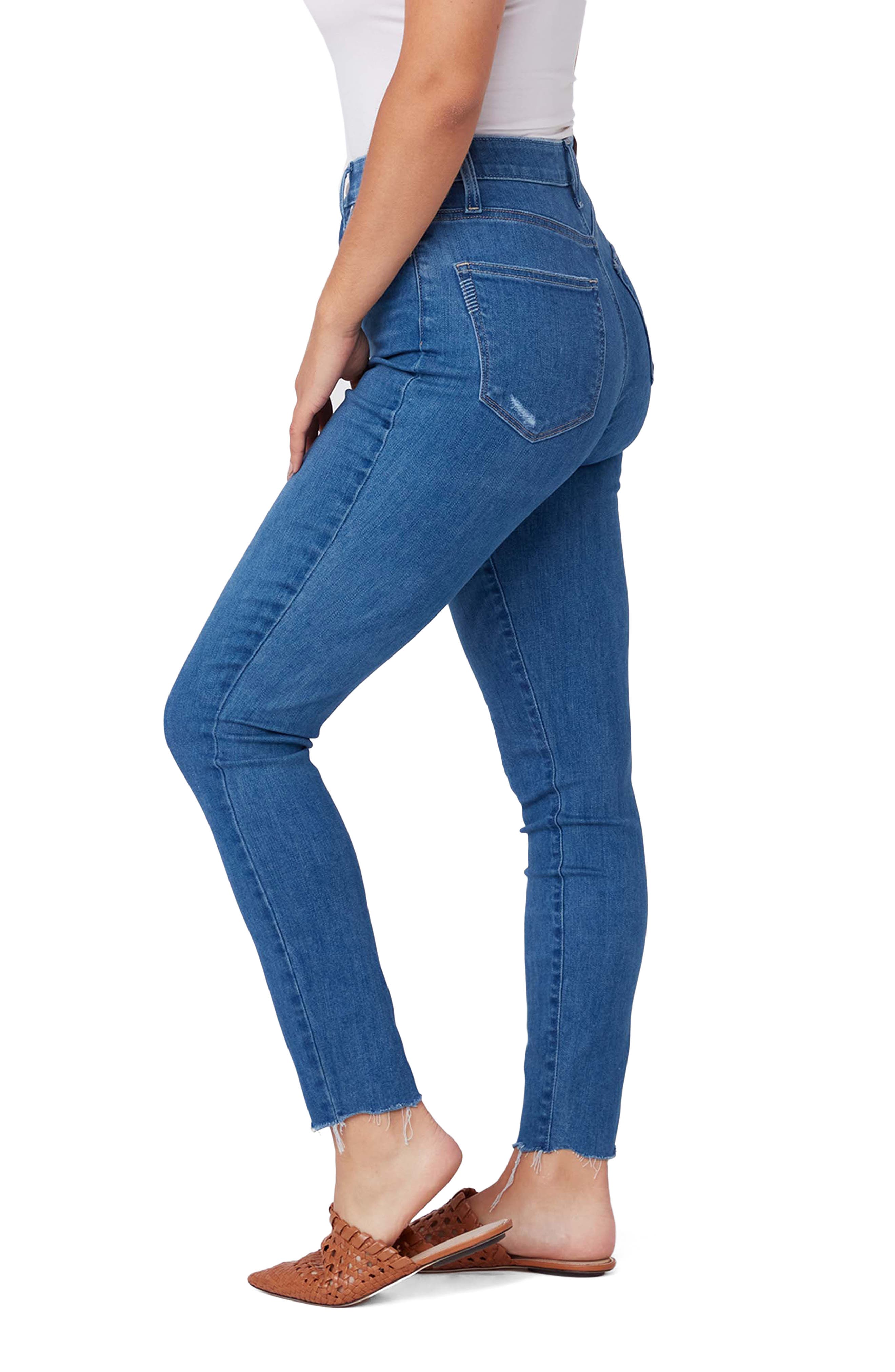 PAIGE Cheeky Raw Hem Ankle Skinny Jeans 