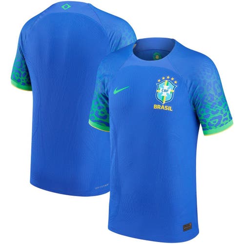 Men's Nike Blue Brazil National Team 2022/23 Away Vapor Match Authentic Blank Jersey