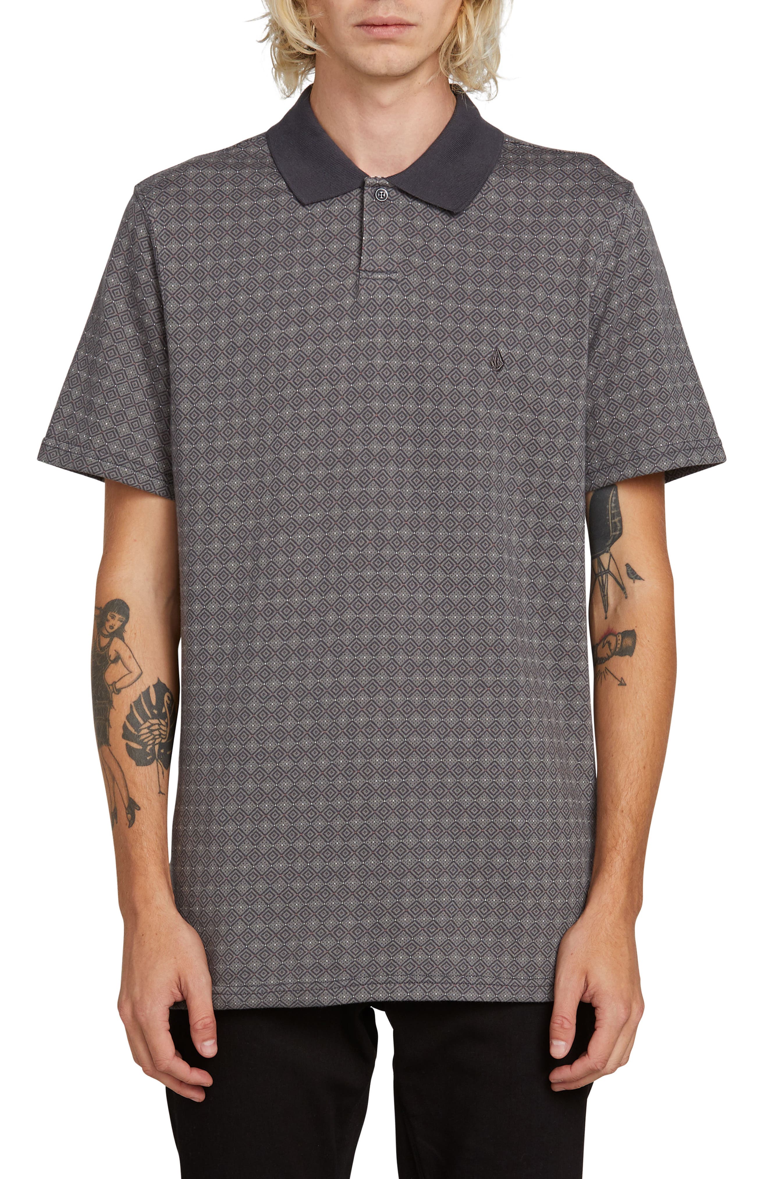 Volcom Wowzer Plus Print Polo, Grey