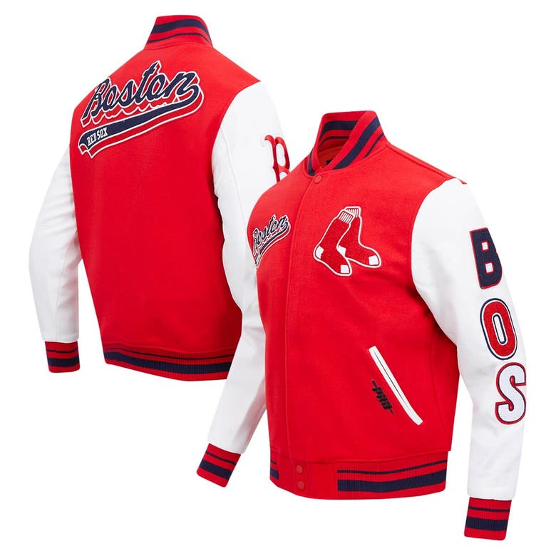 Shop Pro Standard Red Boston Red Sox Script Tail Wool Full-zip Varity Jacket