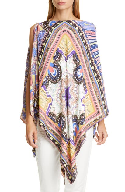 Click to view more detailed imagery on our partner's website Etro Geo Print Cover-up Poncho In Beige