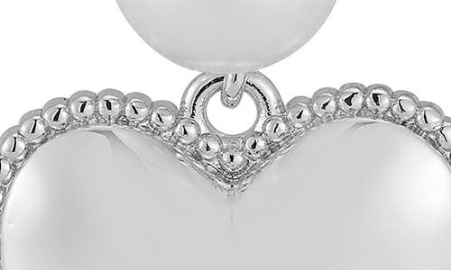 Chloe & Madison Chloe And Madison Freshwater Pearl Heart Drop Earrings In Silver
