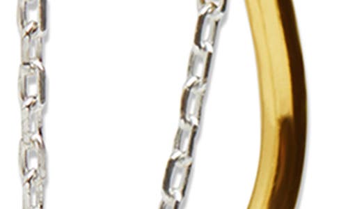 Shop Argento Vivo Sterling Silver Square Chain Hoop Earrings In Gold/sil