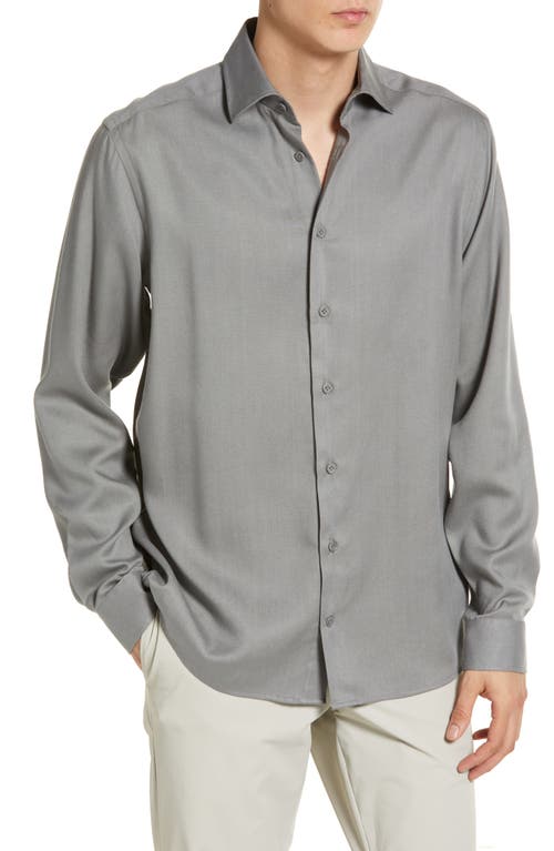 Jack Victor Chambray Button-Up Shirt in Grey at Nordstrom, Size Xx-Large