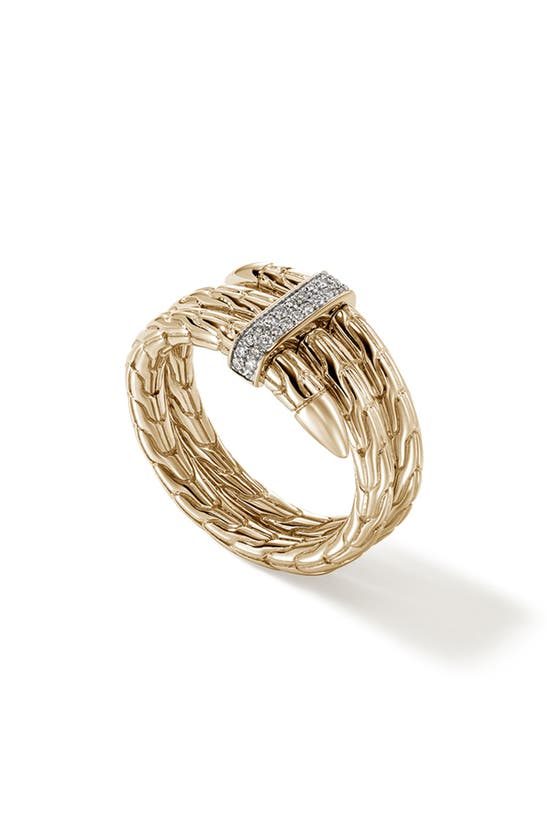 John Hardy Spear Diamond Bypass Ring In Gold