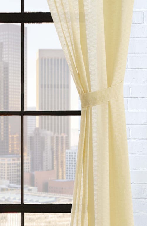 Lucky Brand Larkin Textured Light Filtering Grommet Window Curtain Panel Pair With Tiebacks, 38" X 84" In Gold