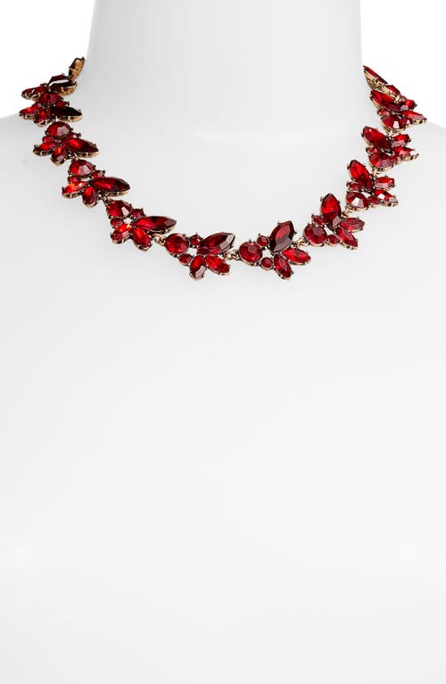 Shop Knotty Crystal Statement Collar Necklace In Red/gold
