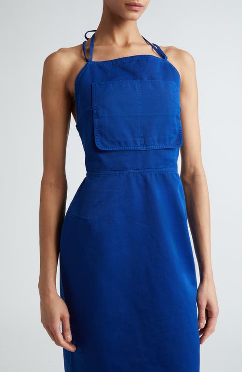 Shop Max Mara Temide Sleeveless Cotton Poplin Belted Dress In Cornflower Blue