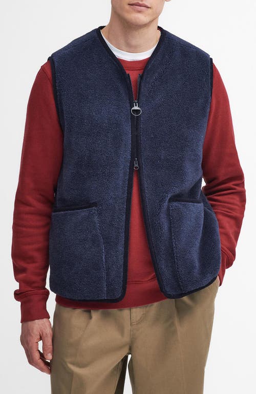 Shop Barbour Liddesdale Wool Blend Fleece Vest In Navy