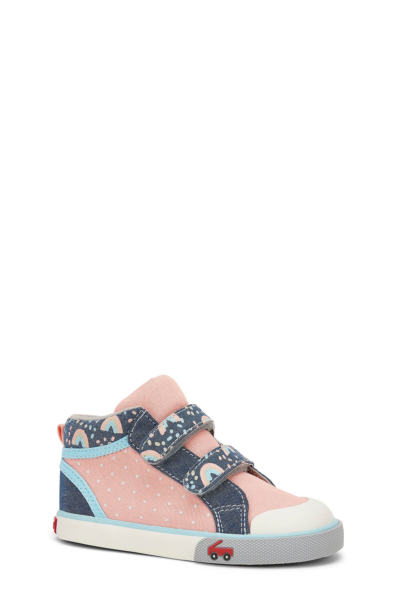 See Kai Run Kya Sneaker, Size 4 M in Pink/Chambray at Nordstrom