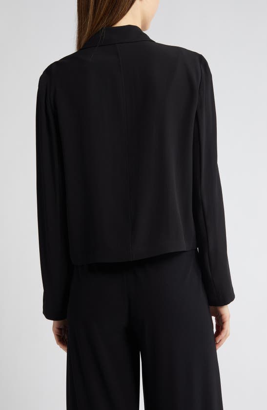 Shop Eileen Fisher Open Front Silk Blazer In Black