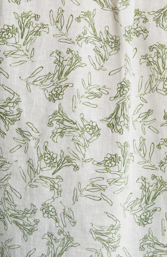 Rodd & Gunn Dryden Bay Floral Short Sleeve Linen Button-up Shirt In Snow