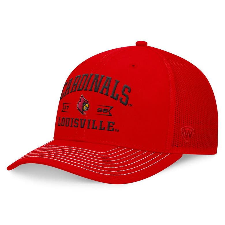 Shop Top Of The World Red Louisville Cardinals Carson Trucker Adjustable Hat