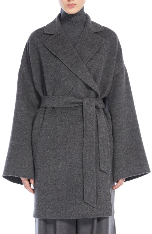 Shop Weekend Max Mara Nella Virgin Wool & Alpaca Wrap Coat In Medium Grey