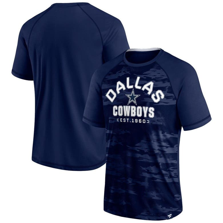 Shop Fanatics Branded Navy Dallas Cowboys Hail Mary Raglan T-shirt