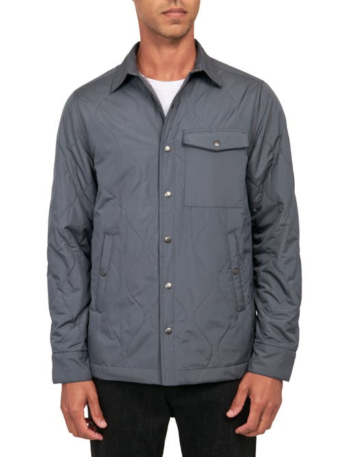 Brooklyn Brigade Solid Water Repellent Quilted Shirt Jacket in Grey 