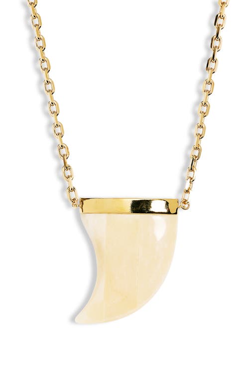 Shop Isabel Marant Ellen Horn Pendant Necklace In Ecru