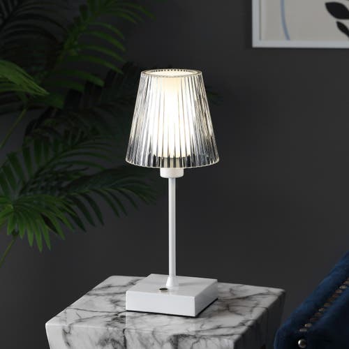 Jonathan Y Oscar Modern Industrial Rechargeable/cordless Iron/acrylic Integrated Portable Led Table In White