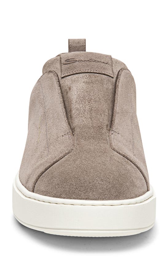 Shop Santoni Victor Slip-on Sneaker In Beige