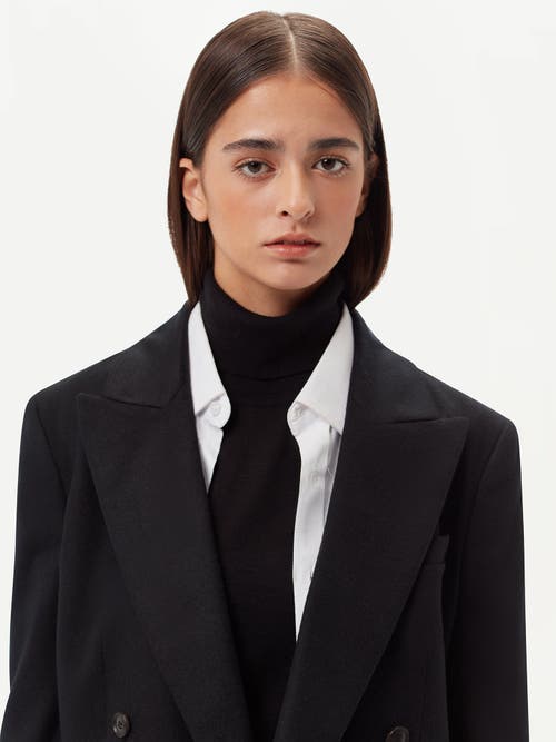Gobi Mongolian Cashmere Double-breasted Cashmere Blazer In Black