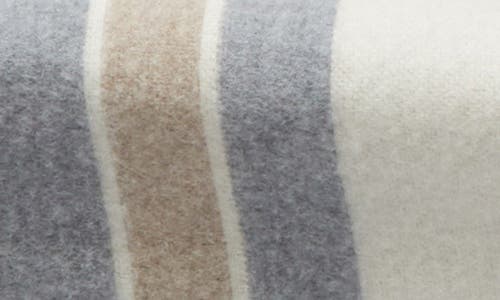 Shop Eleventy Stripe Wool Scarf In Ivory Sand Grey