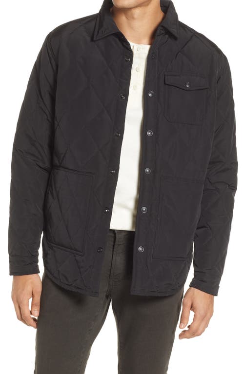 Quilted Down Shirt Jacket in Black