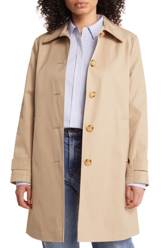 Lauren Ralph Lauren Balmacaan Raincoat In Birch Tan